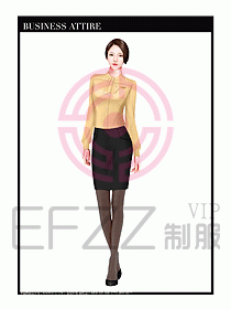 專賣店營業(yè)員職業(yè)裝設計圖1304