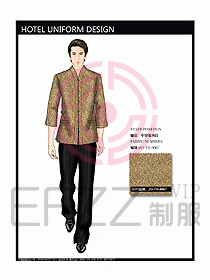 酒店中餐服務(wù)員制服效果圖1162