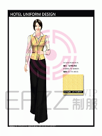 酒店中餐服務(wù)員制服設(shè)計效果圖1189
