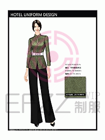 酒店中餐服務員制服設計效果圖1193