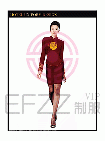 酒店中餐服務員制服設計圖1272